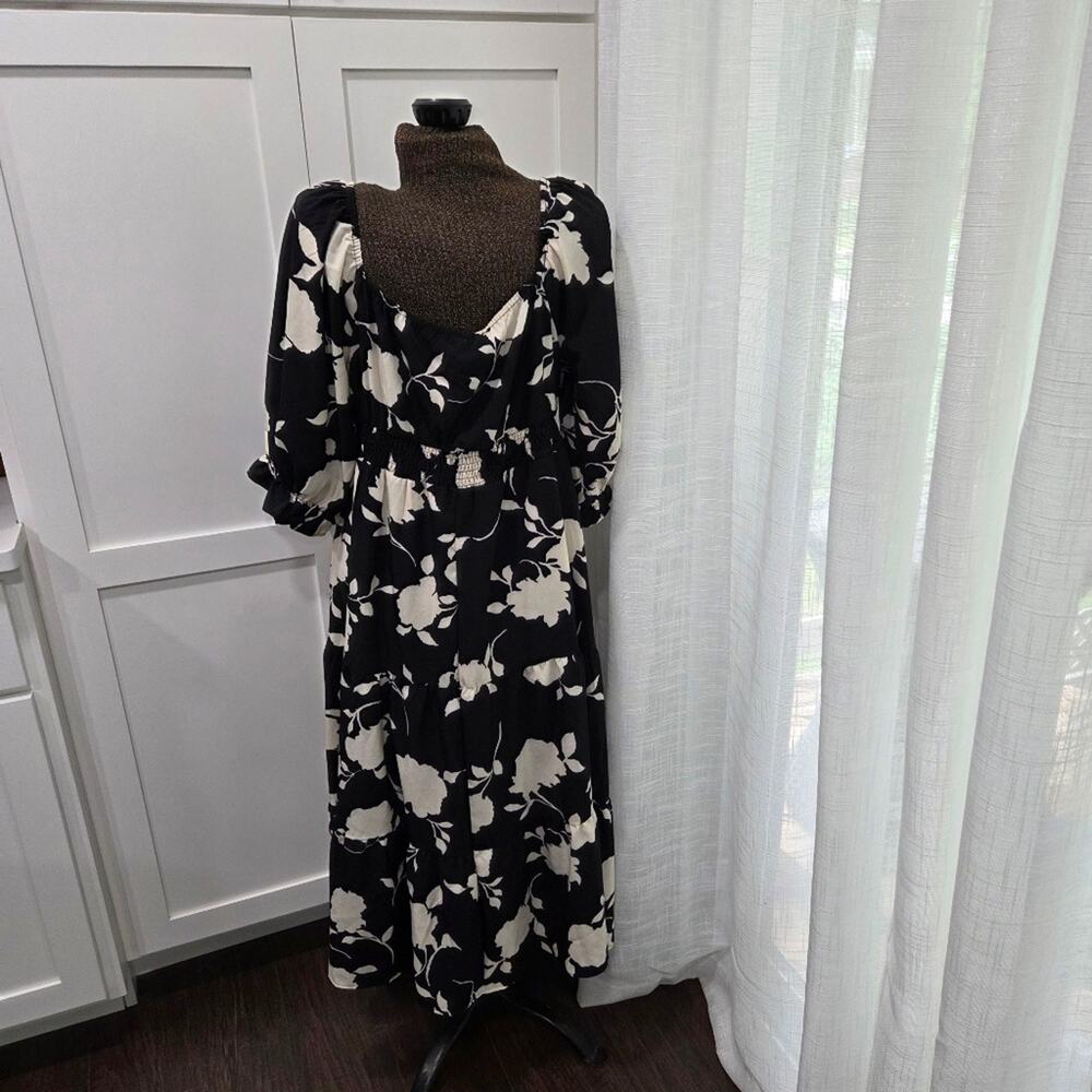 Bloomchic Floral Midi Dress Elbow Length Sleeves Pockets NWT Size 12 - Picture 6 of 10